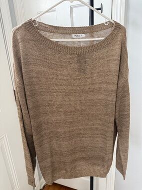 Ekouaer Women's Scoopneck Sweater lounge Set in Taupe Brown